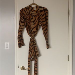 Haute Hippie Animal Print Dress with Belt